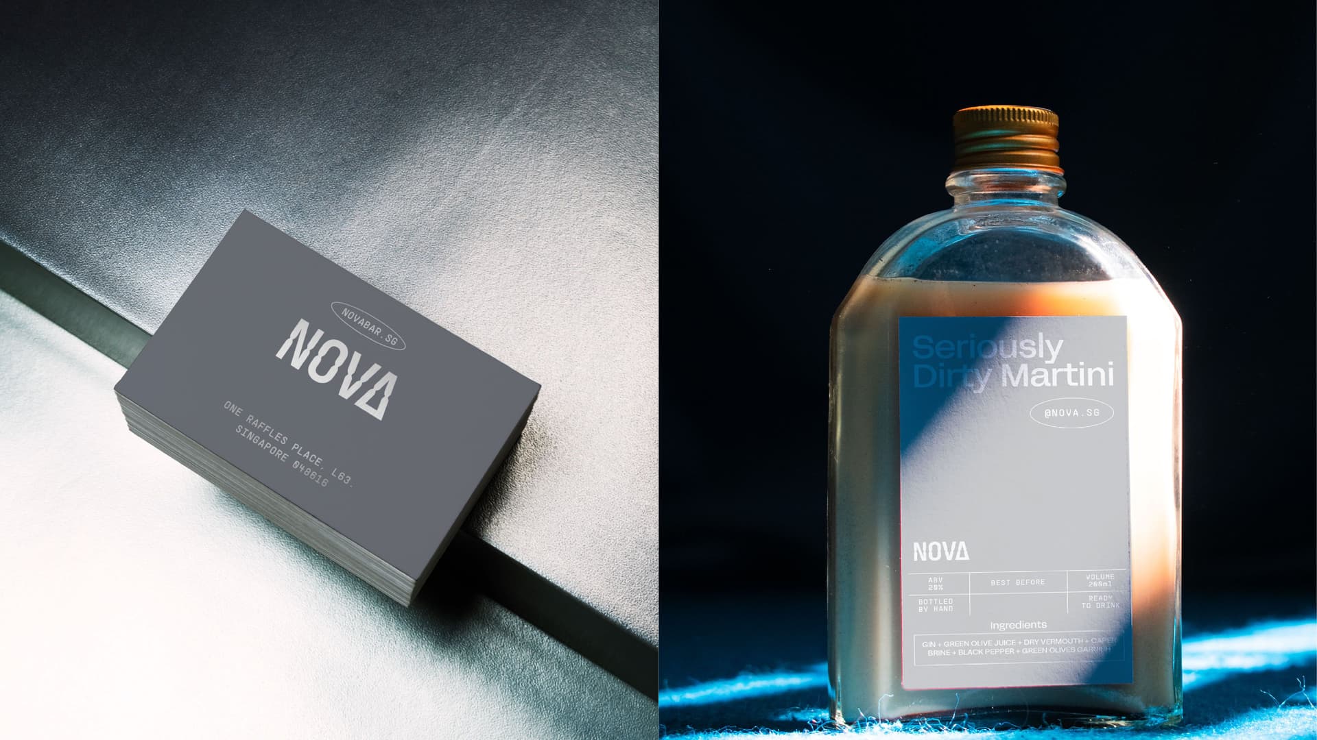 OUE Sky Nova Branding Namecard Bottled Cocktail Packaging