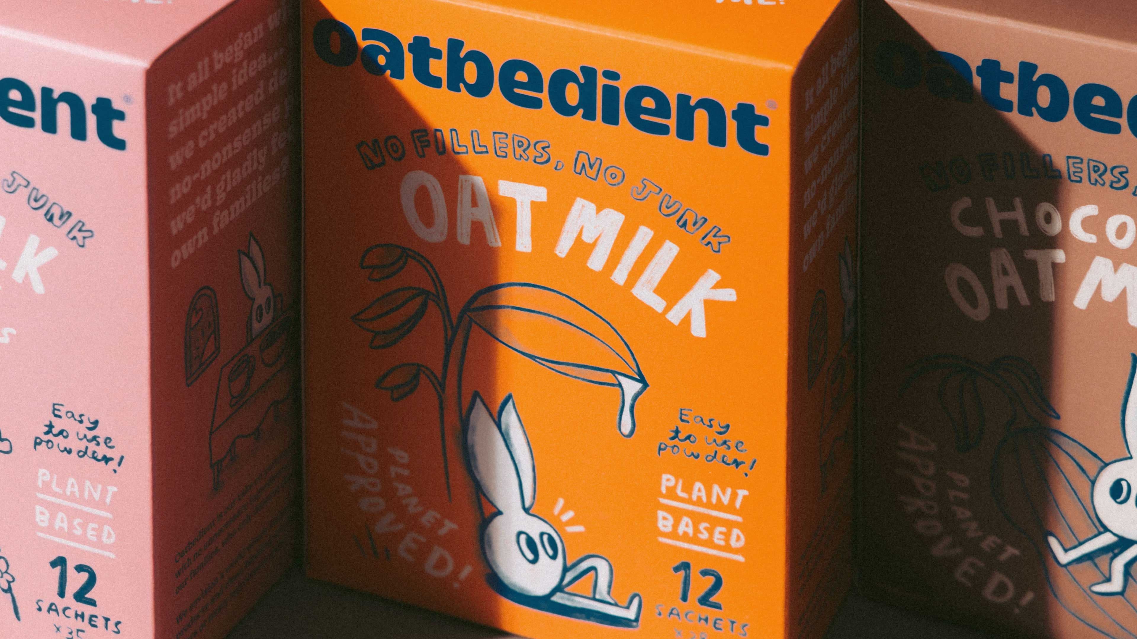 Oatbedient Oat Milk Rebranding Packaging Design Closeup