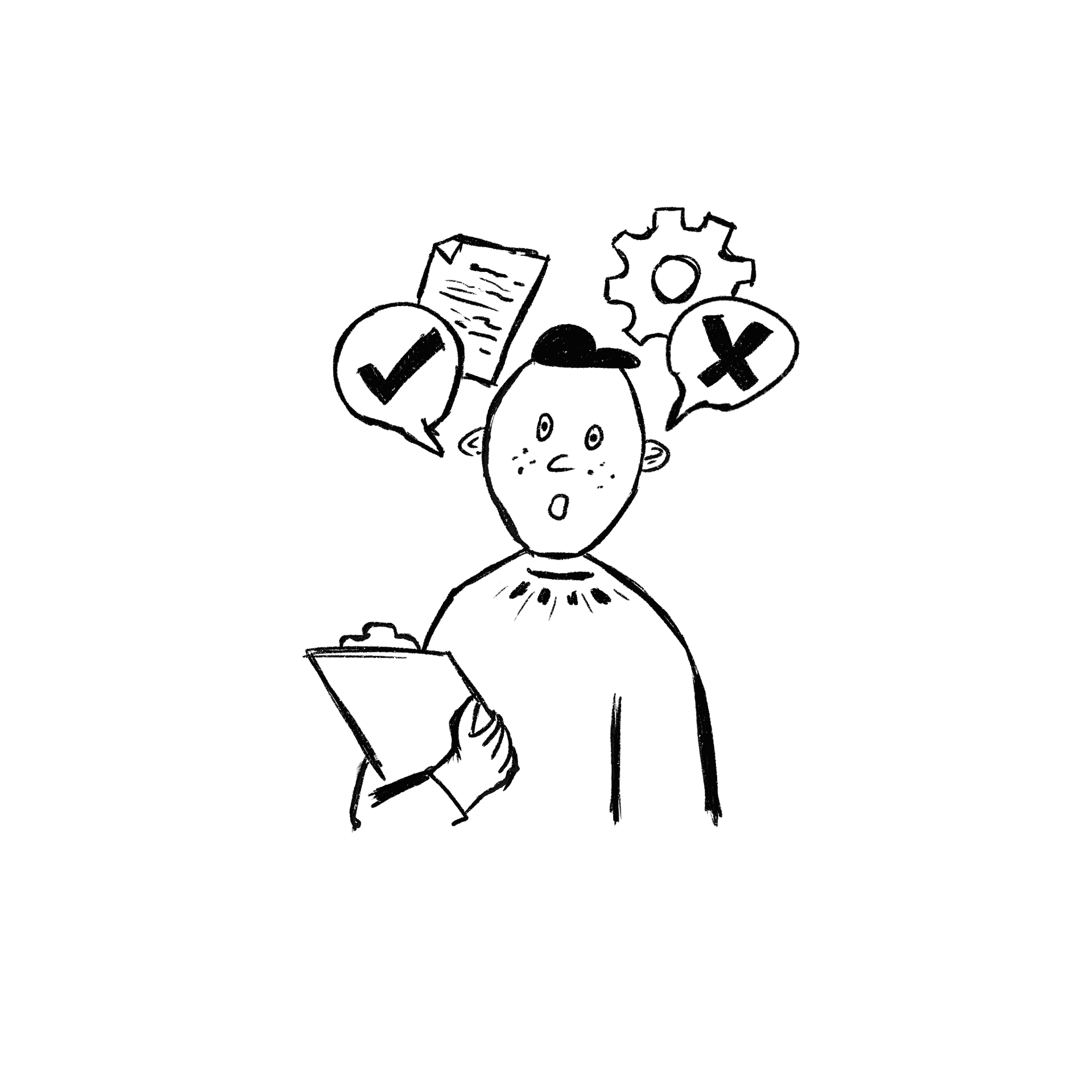 Drawing of an internal customer proxy