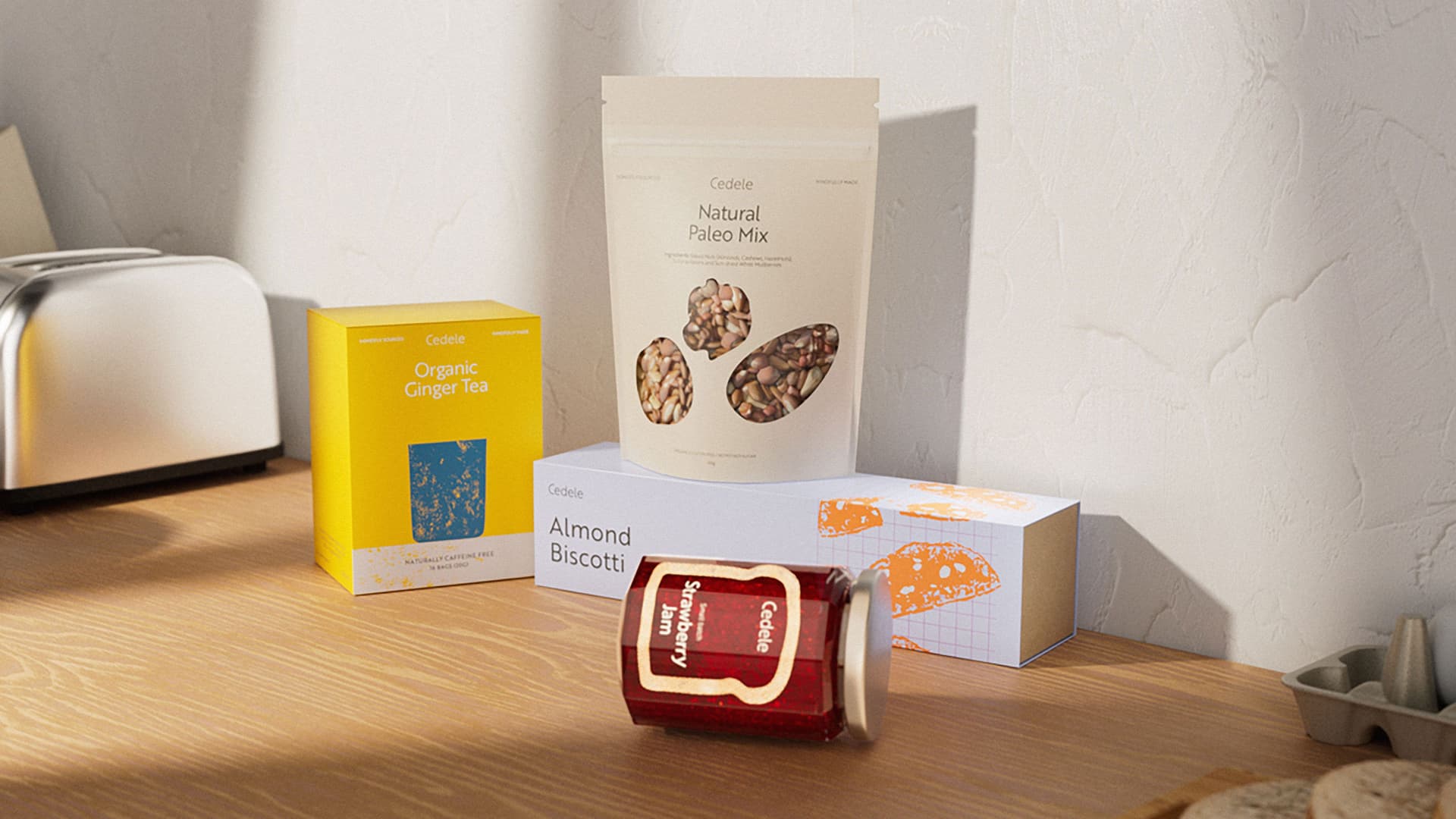 Cedele Singapore Wholesome Artisanal Rebranding Pantry Products Nuts Granola Cookies Tea Jam