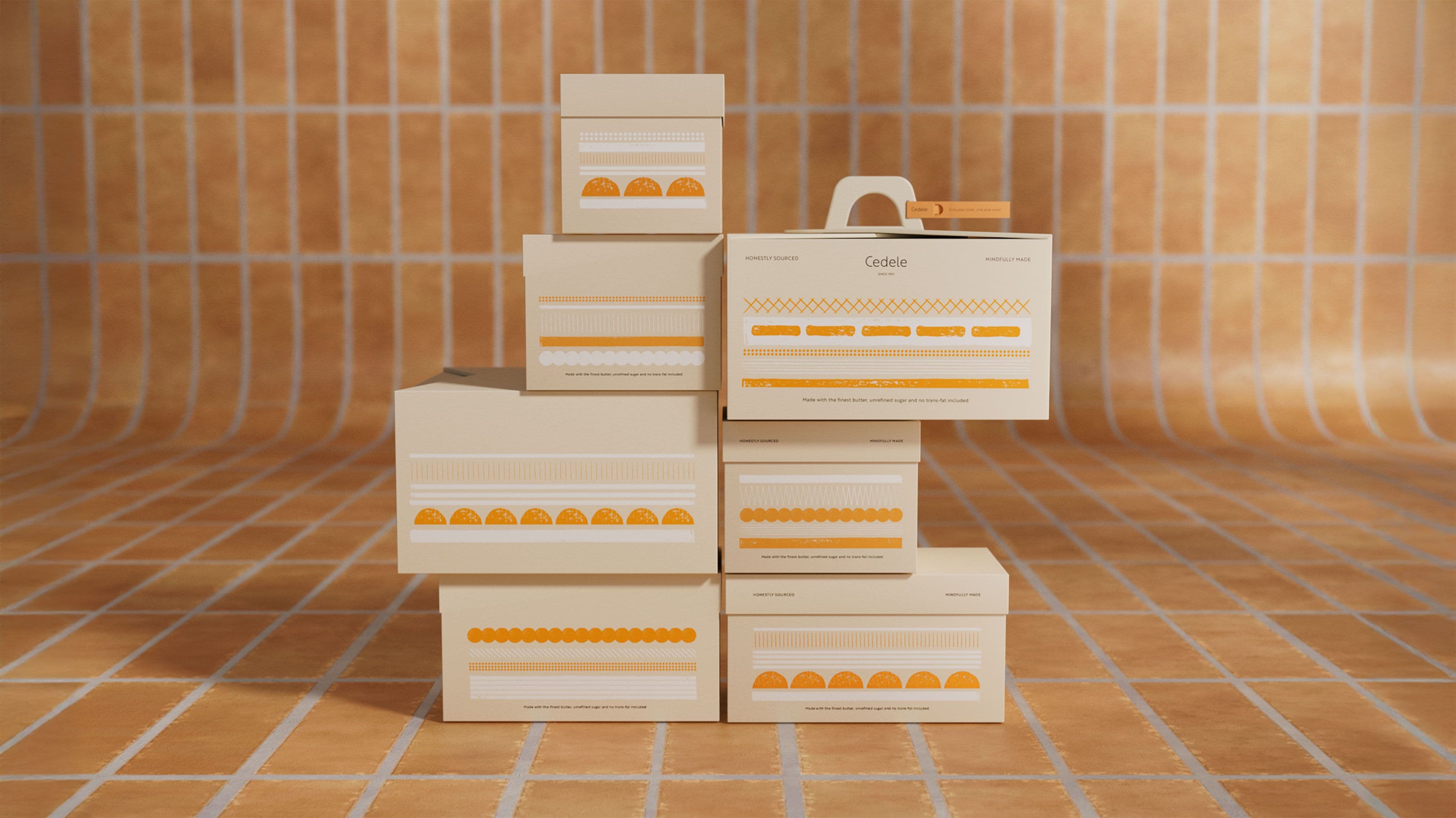 Cedele Singapore strategy-led rebrand: Cake Box Packaging Graphic Design
