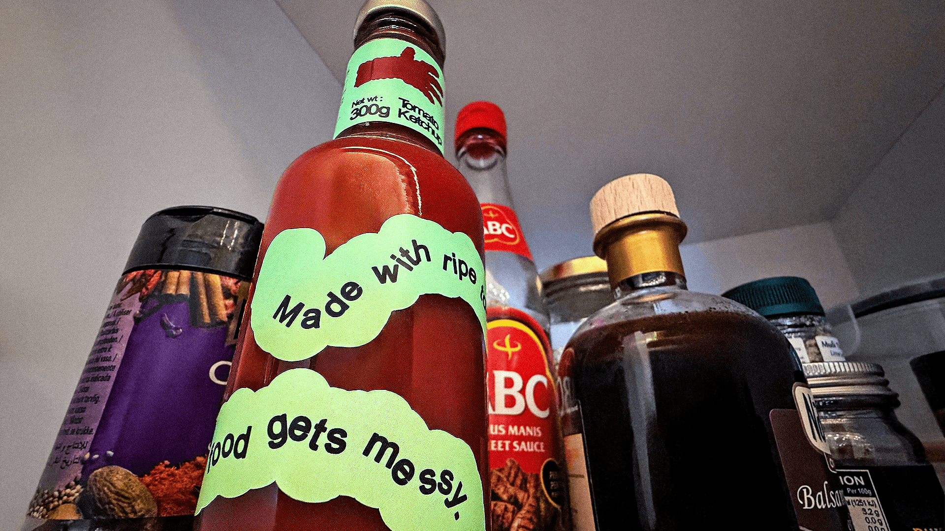 Speculative Ketchup packaging designs for affordable supermarket goods by Somewhere Else.