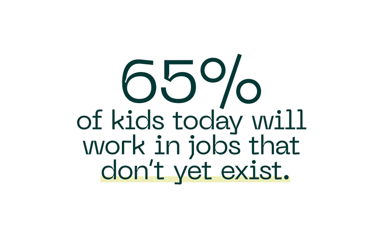 65% of kids today will work in jobs that don't yet exist.